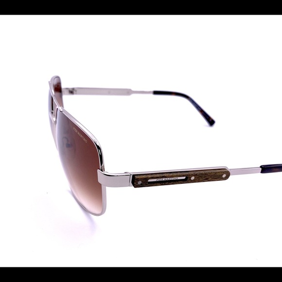 Pier Martino Aviator Sunglasses Metal, Acetate, Wood Made in Italy - Picture 5 of 10